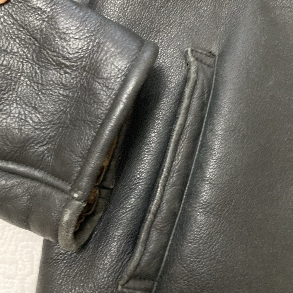 Real Shearling Vintage Aviator Jacket XL - Picture 14 of 15